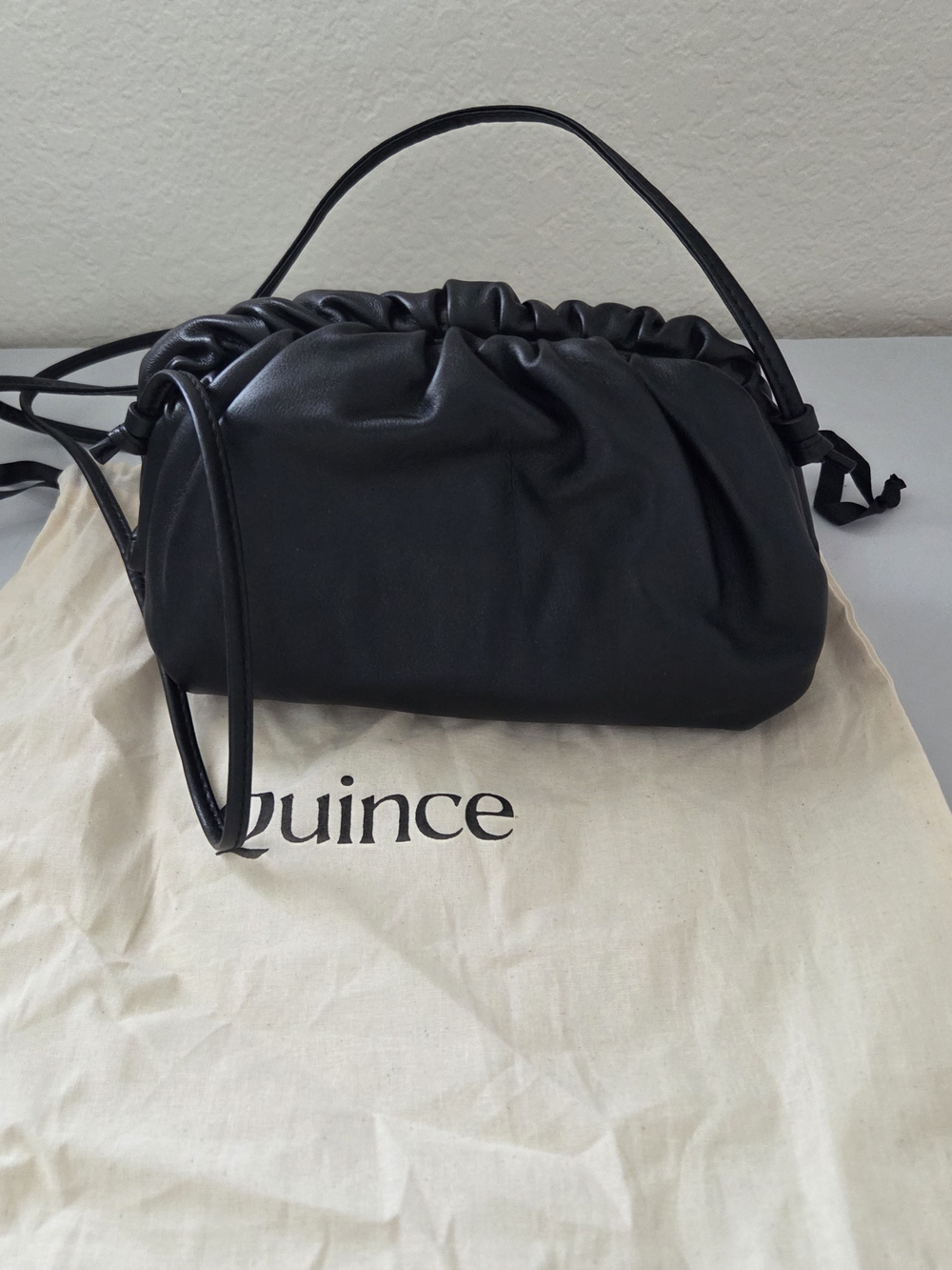 Quince Italian Leather Pouch Crossbody Clutch In Black